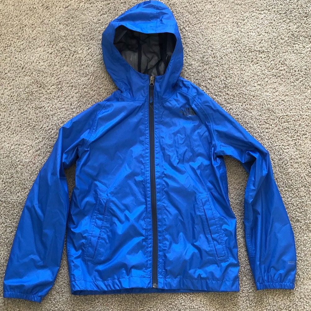 Boys blue North Face rain jacket